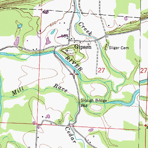 Topographic Map of Shadley Creek, AR