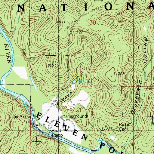 Topographic Map of Ross Spring, MO