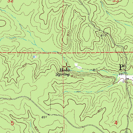 Topographic Map of Hodo Camp, MO