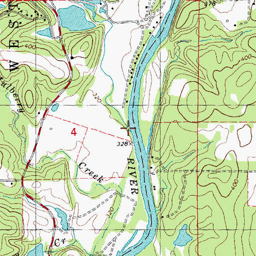 Topographic Map of Klenn Creek, MO