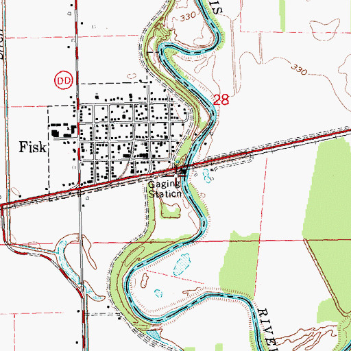 Topographic Map of Poplin Ferry, MO