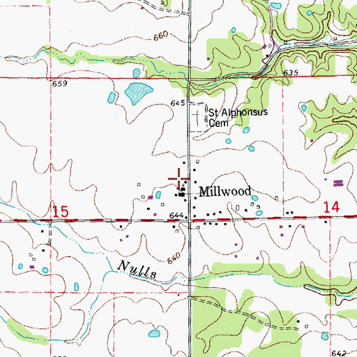 Topographic Map of Saint Alphonsus Parish, MO