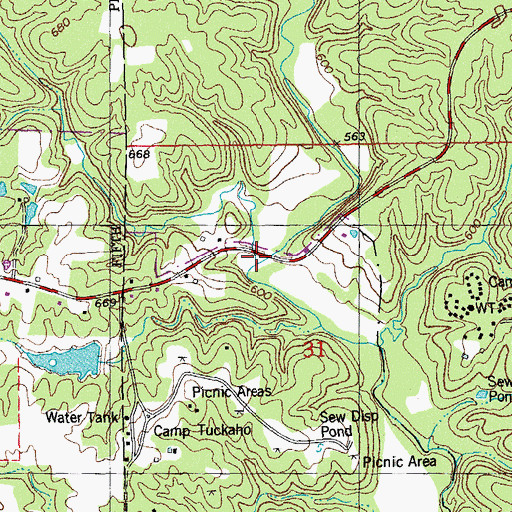Topographic Map of Indian Nest Hollow, MO