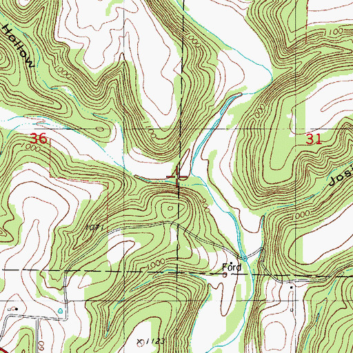 Topographic Map of Bill Macks Creek, MO