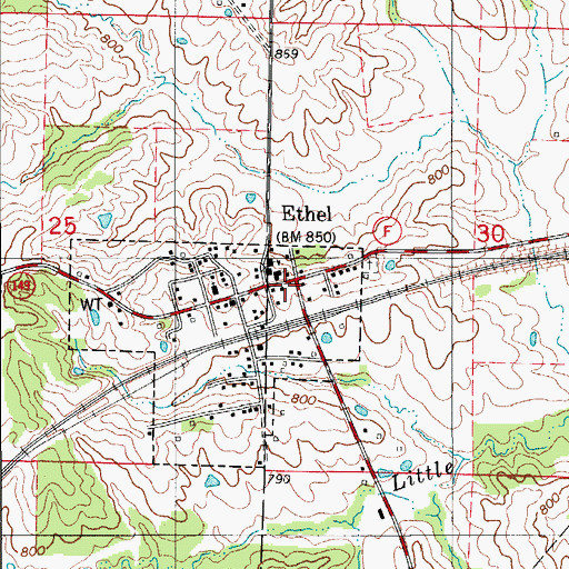 Topographic Map of Ethel, MO