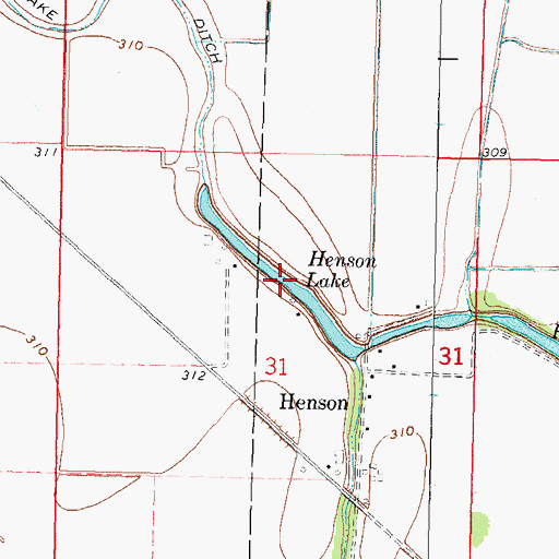 Topographic Map of Henson Lake, MO