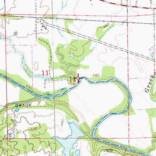 Topographic Map of Keelstone Branch, MO