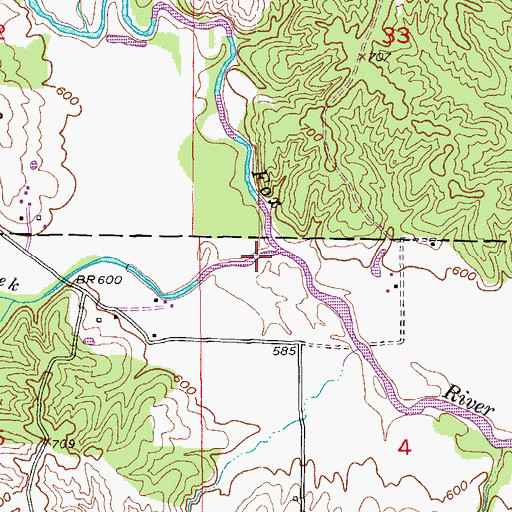 Topographic Map of Linn Creek, MO