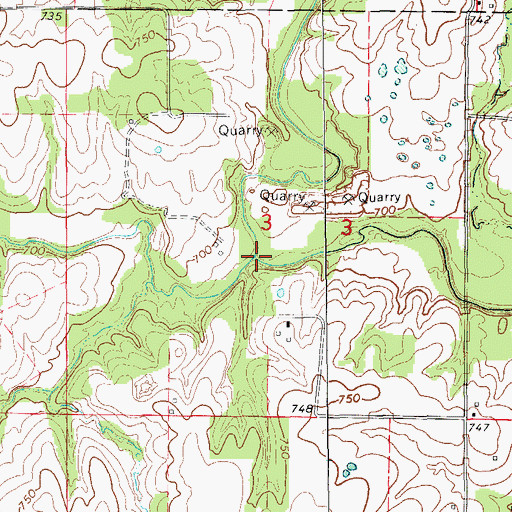 Topographic Map of Mesner Branch, MO
