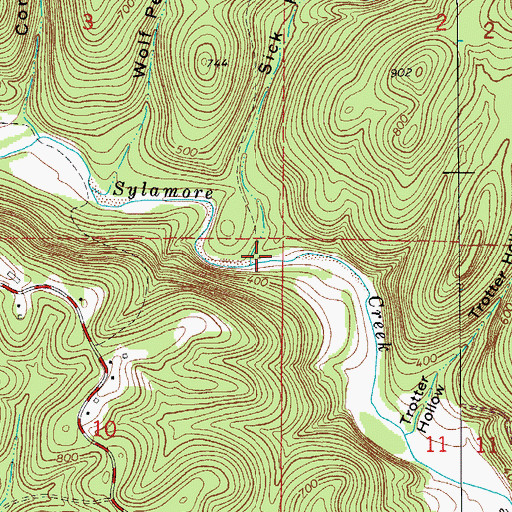 Topographic Map of Sick Rock Hollow, AR