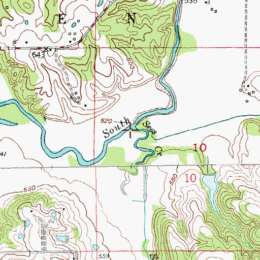 Topographic Map of Sees Creek, MO