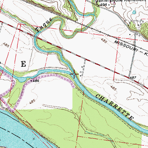 Topographic Map of Tuque Creek, MO