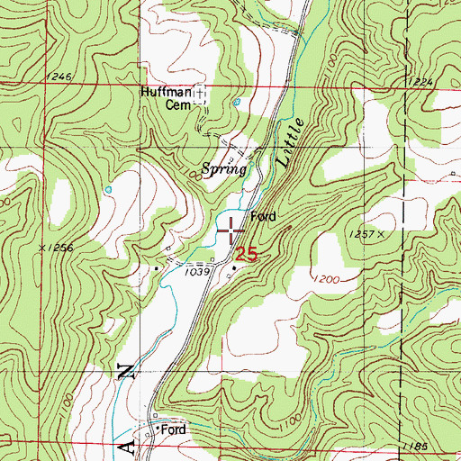 Topographic Map of Whiteoak School (historical), MO