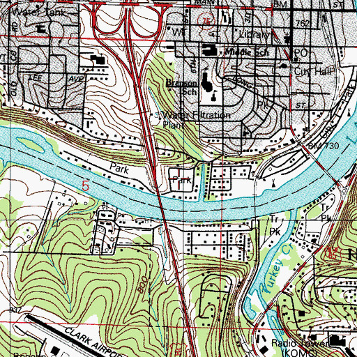 Topographic Map of Alexander Park, MO