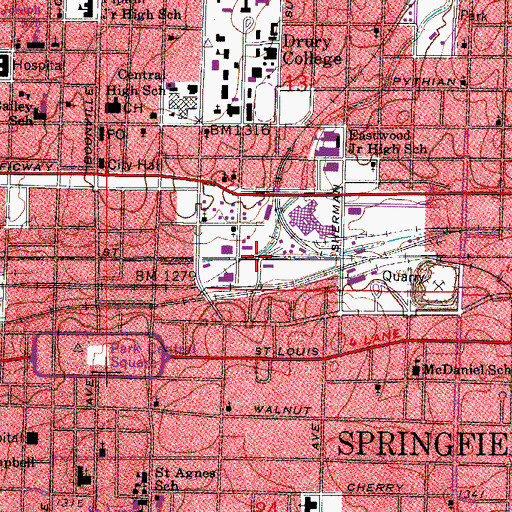 Topographic Map of North Branch Jordan Creek, MO