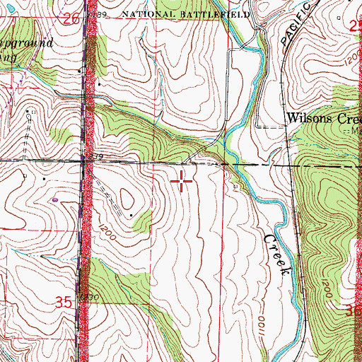 Topographic Map of Sigel's Final Position, MO