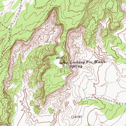 Topographic Map of Looking for Water Spring, AZ