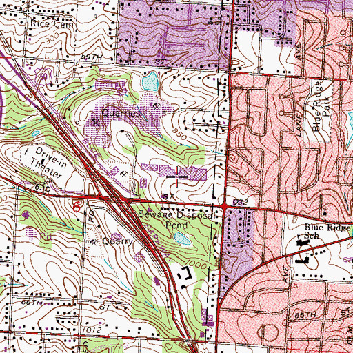 Topographic Map of Brywood Shopping Center, MO