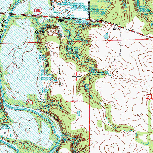 Topographic Map of South Fork Recreation Area, MO