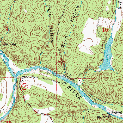 Topographic Map of Two Rivers River Access, MO