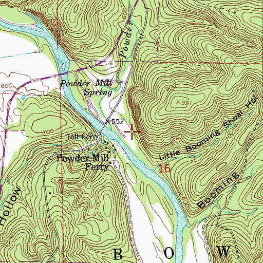 Topographic Map of Powder Mill River Access, MO