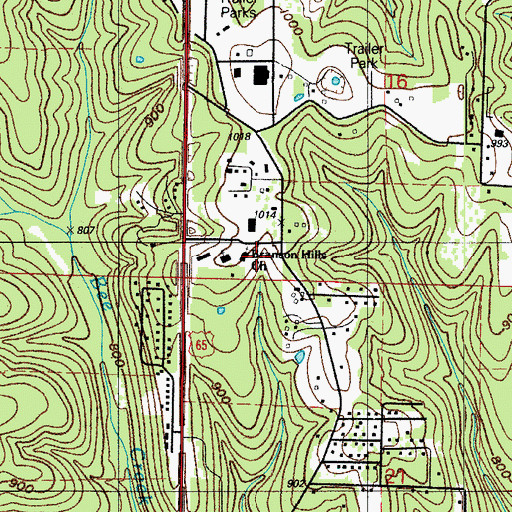 Topographic Map of Branson Hills Church, MO
