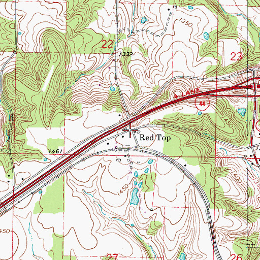 Topographic Map of Red Top, MO