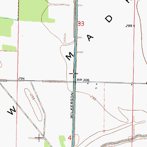 Topographic Map of Wilkerson Ditch, MO