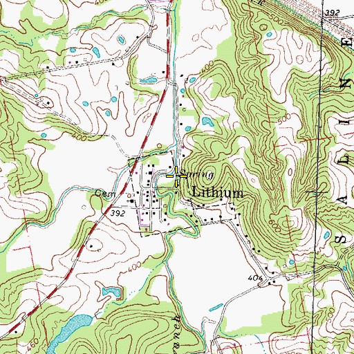 Topographic Map of Lithium Spring, MO