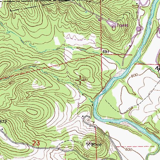 Topographic Map of Old Copper Hill Iron Bank, MO