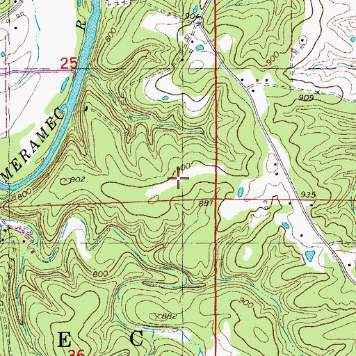 Topographic Map of N.G. Clark and Companys Iron Bank, MO