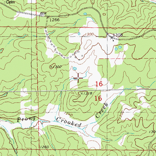 Topographic Map of Mountain Iron Mine, MO