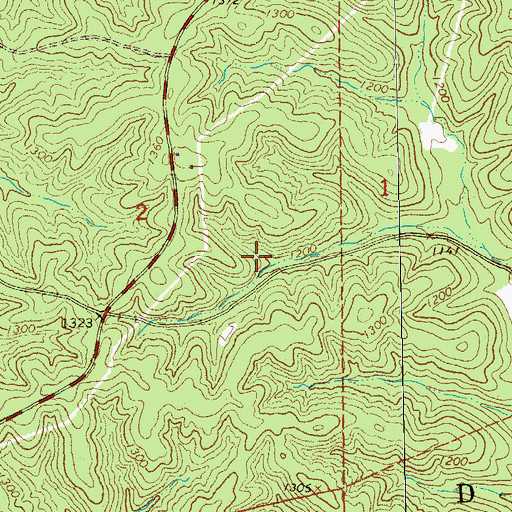 Topographic Map of Burt Iron Bank, MO