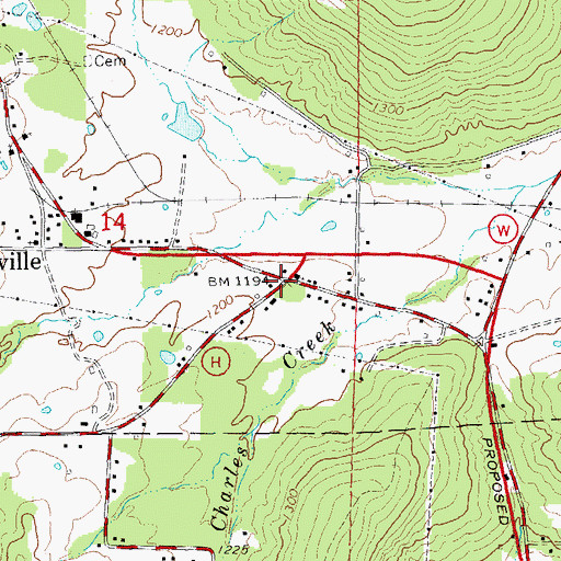 Topographic Map of Ghermanville, MO