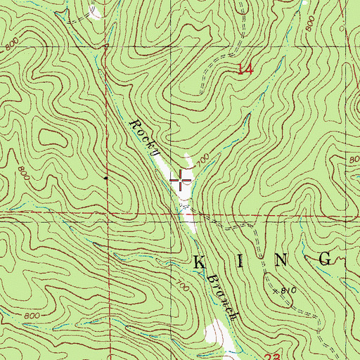 Topographic Map of Hunts Lead Diggings, MO