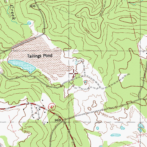 Topographic Map of Mudtown Lead Diggings, MO