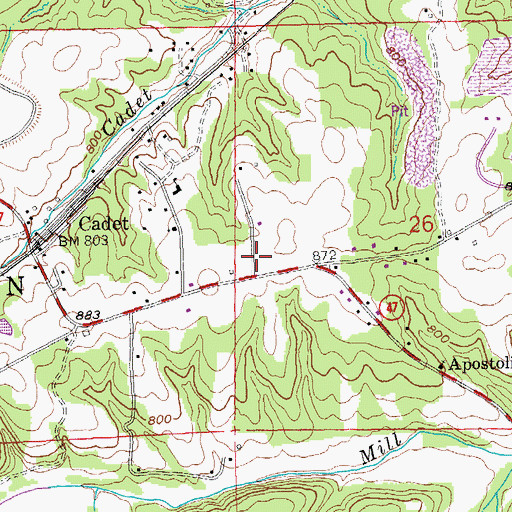 Topographic Map of Cadet School (historical), MO