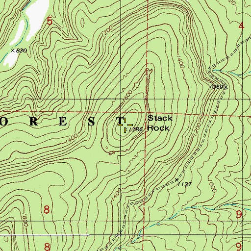 Topographic Map of Stack Rock, AR