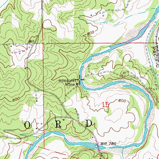 Topographic Map of McCormack Ford, MO