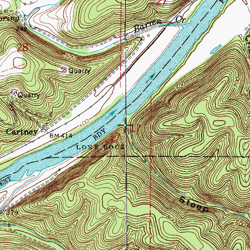 Topographic Map of Steep Gully, AR