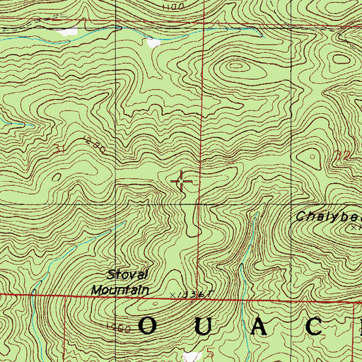 Topographic Map of Stovall Mountain, AR