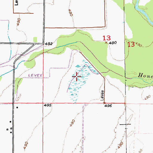 Topographic Map of Rose Pond, MO
