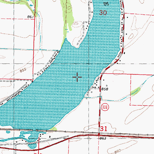 Topographic Map of Big Lake, MO