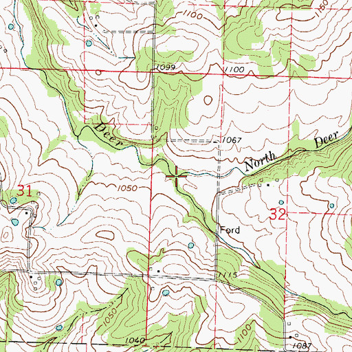 Topographic Map of North Deer Creek, MO