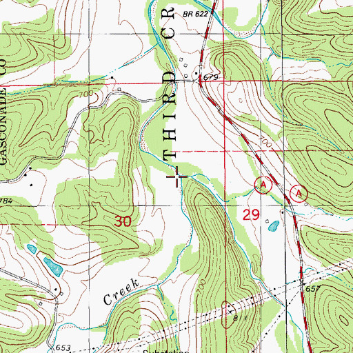 Topographic Map of Clear Fork, MO