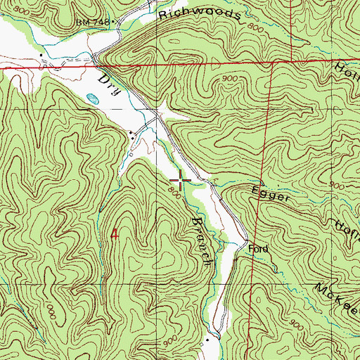 Topographic Map of Egger Hollow, MO