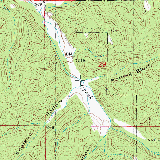 Topographic Map of England Hollow, MO