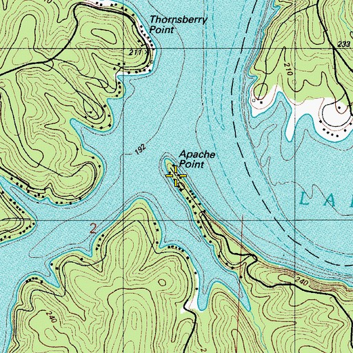 Topographic Map of Apache Point, MO