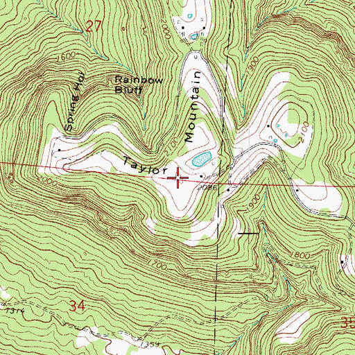 Topographic Map of Taylor Mountain, AR