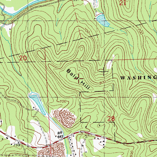 Topographic Map of Bald Hill, MO